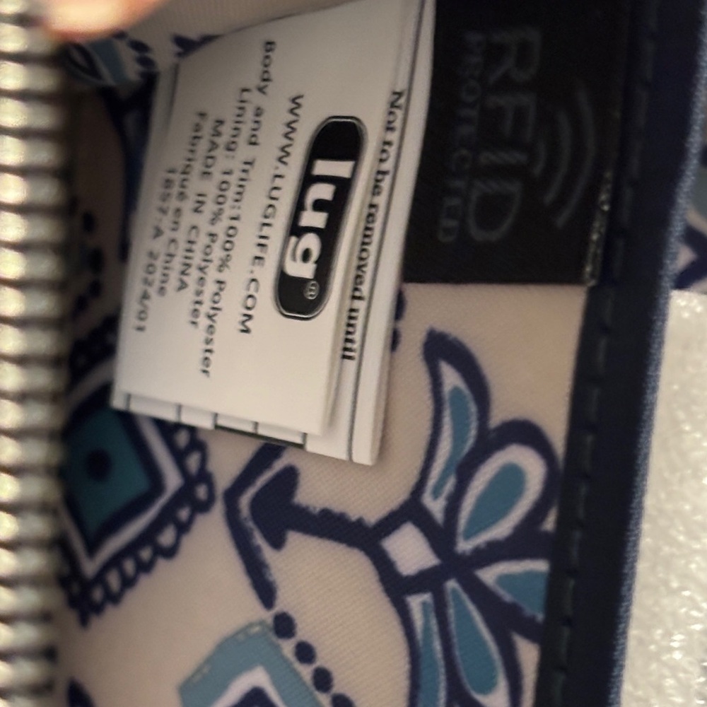 Lug Quilted Navy Wallet with Strap - Picture 8 of 16